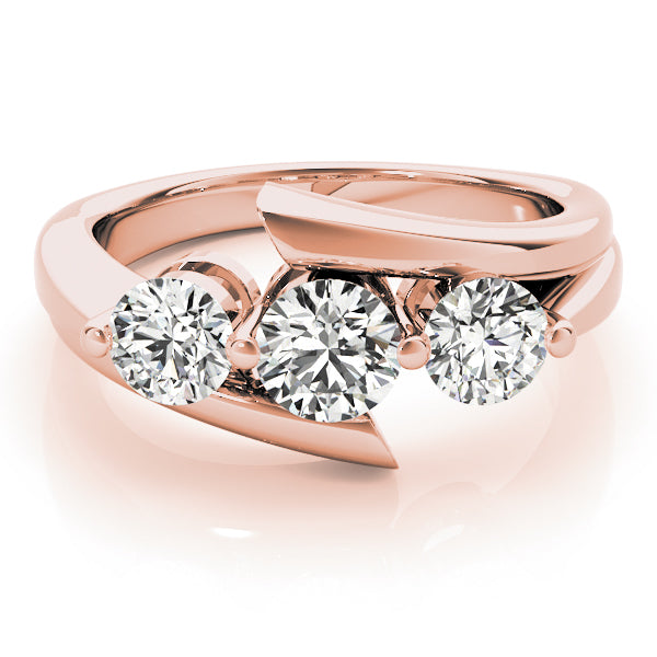 14K Rose Gold 1 CT Diamond Three-Stone Engagement Ring