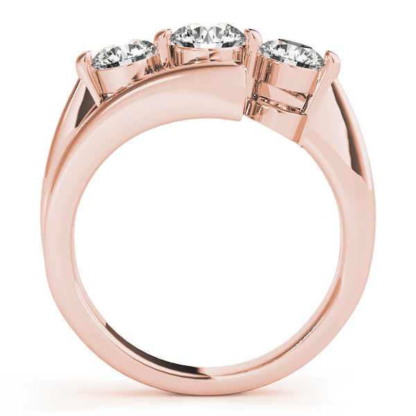 14K Rose Gold 1 CT Diamond Three-Stone Engagement Ring