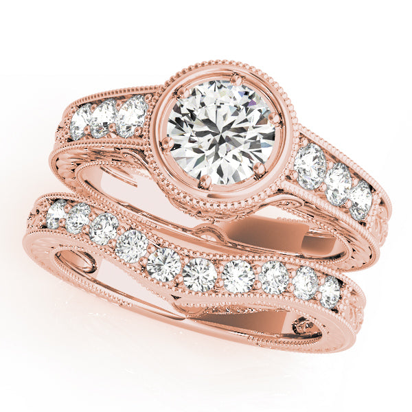 18K Rose Gold 1.14 ctw Vintage Diamond Engagement Ring
