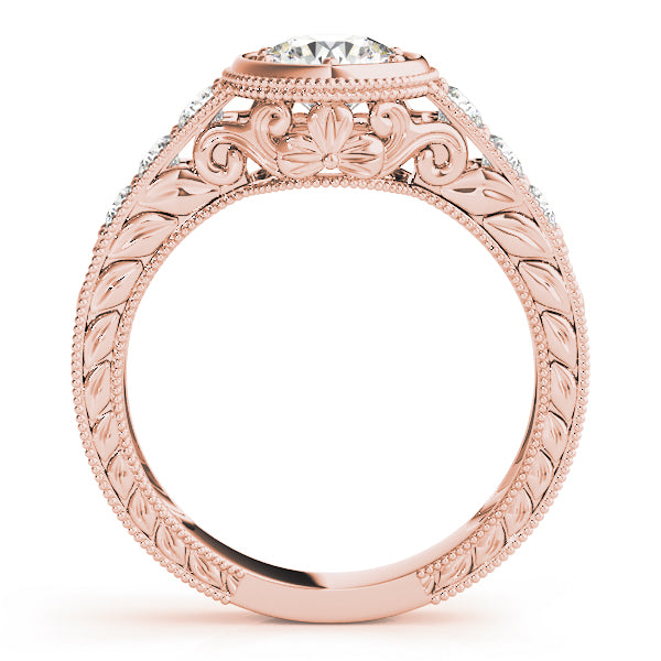 18K Rose Gold 1.14 ctw Vintage Diamond Engagement Ring