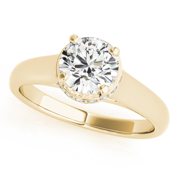18K Yellow Gold 1 CT Round Diamond Solitaire Ring