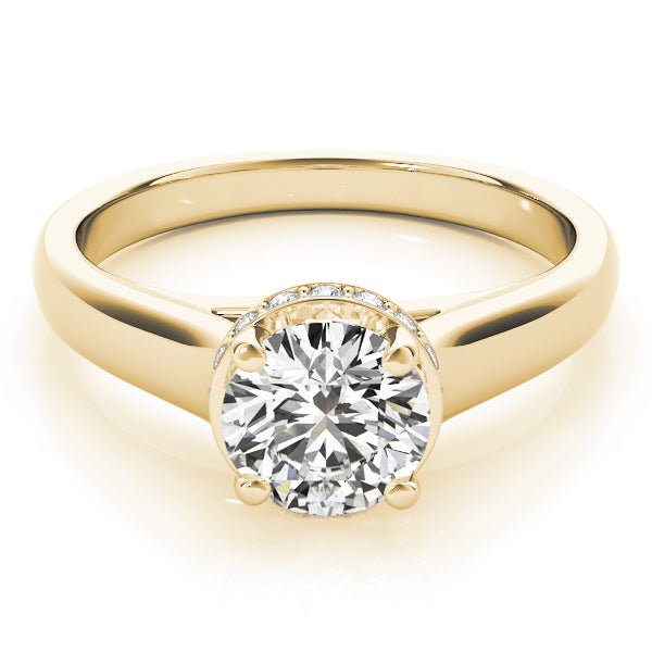 18K Yellow Gold 1 CT Round Diamond Solitaire Ring