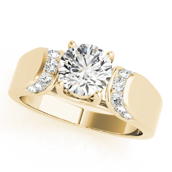 14K Yellow Gold Round Diamond Solitaire Ring