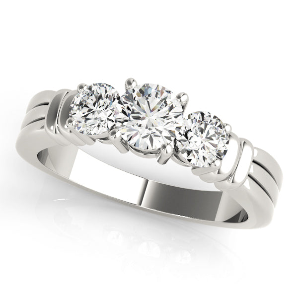 1 Carat Round Diamond Three Stone Ring