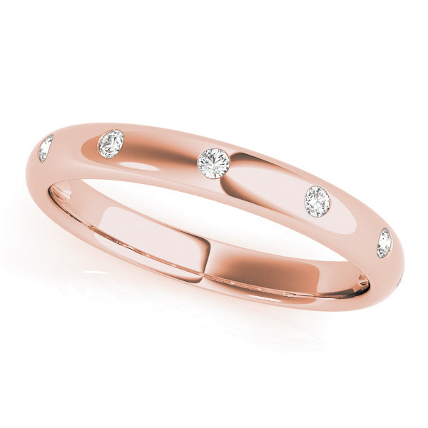 18K Rose Gold Multi-Diamond Wedding Ring