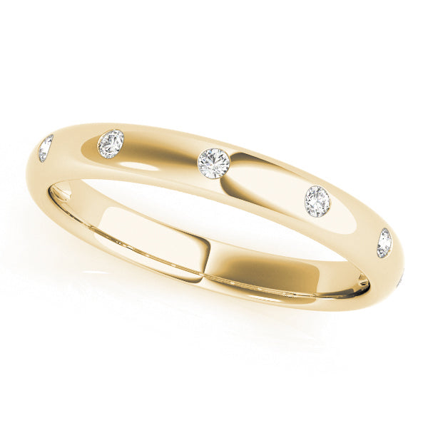 14K Yellow Gold 7-Diamond Wedding Band