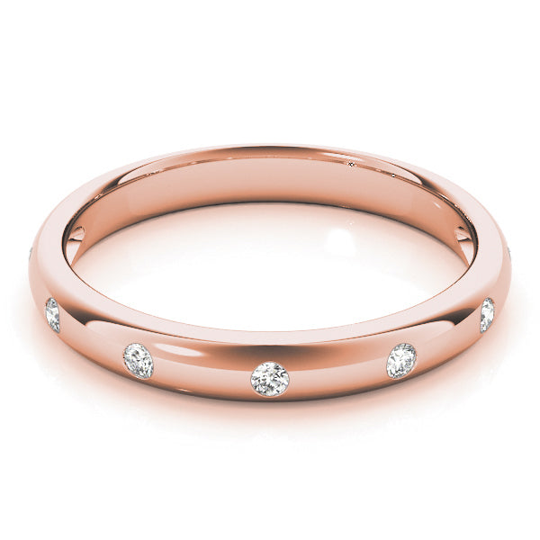 18K Rose Gold Multi-Diamond Wedding Ring