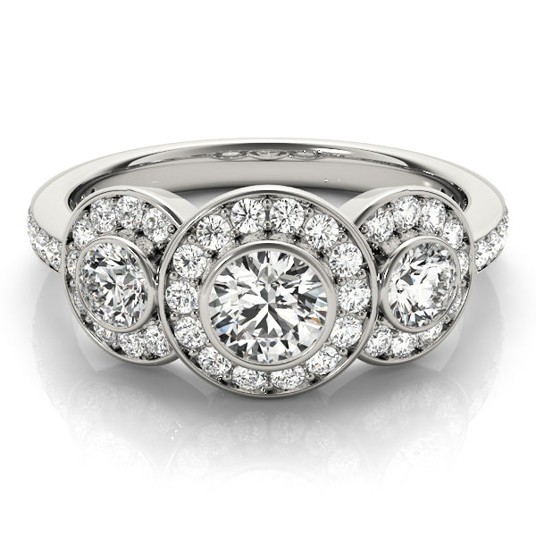 0.75 CT Round Diamond Three Stone Engagement Ring