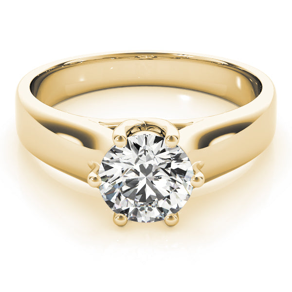 18K Yellow Gold 1 CT Round Diamond Engagement Ring