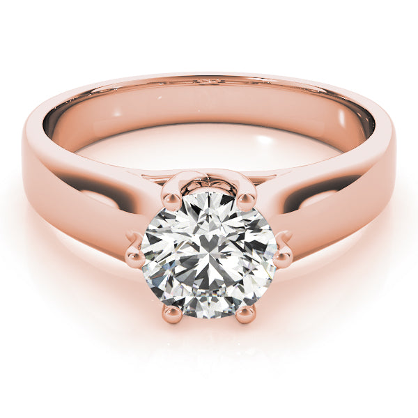 14K Rose Gold 1ct Round Diamond Solitaire Ring