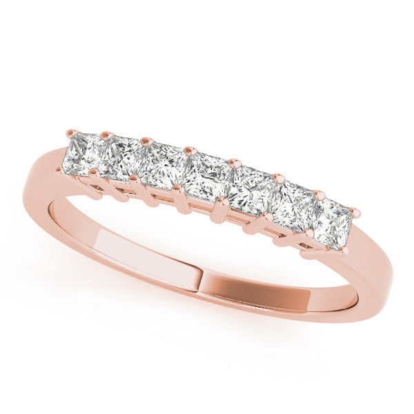 14K Rose Gold Square Diamond Wedding Ring