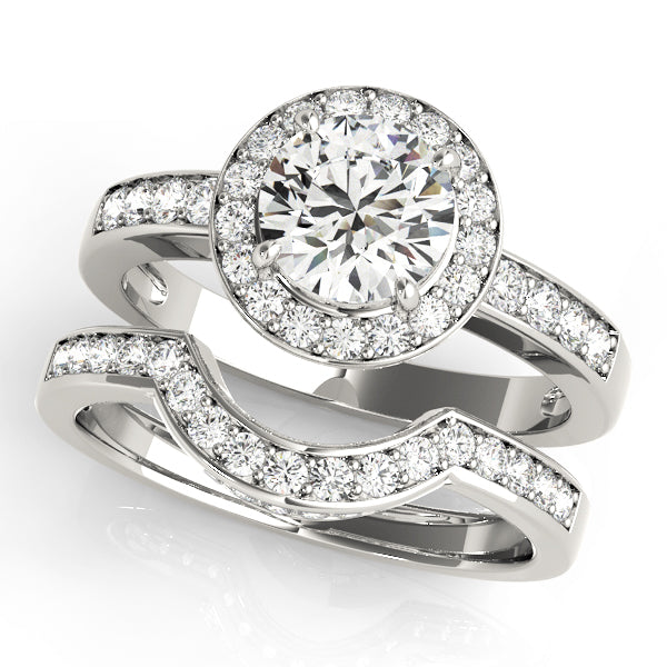 Premium Round Diamond Halo Engagement Ring