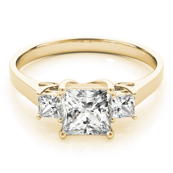 18K Yellow Gold 1 ct Diamond Three-Stone Engagement Ring