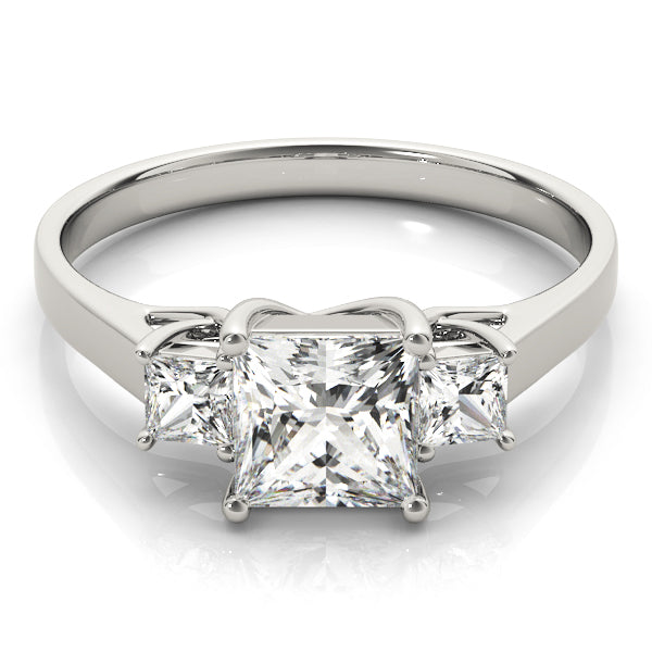 Princess Diamond Three Stone Engagement Ring