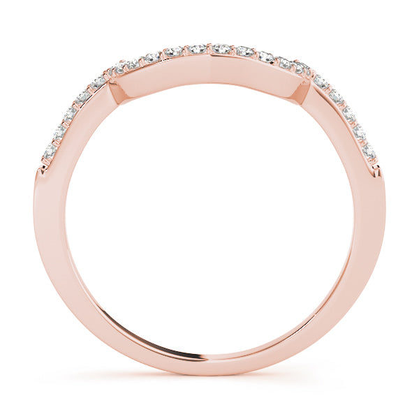 14K Rose Gold 1/5 CTW Diamond Wedding Band