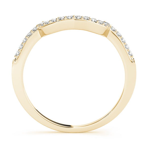 18K Yellow Gold 1/5 ct Diamond Wedding Band
