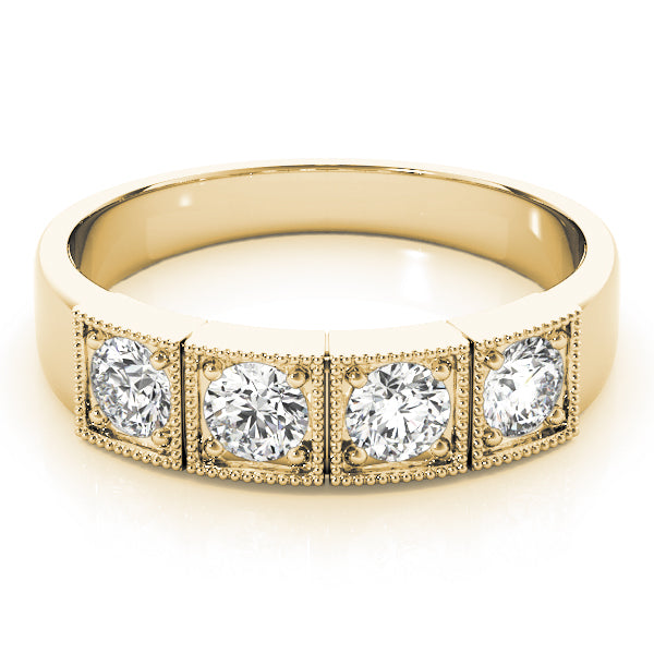 14K Yellow Gold 1/3 ct tw Three Stone Diamond Engagement Ring