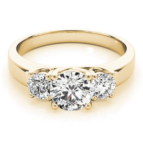 14K Yellow Gold 1 CT Diamond Three-Stone Engagement Ring