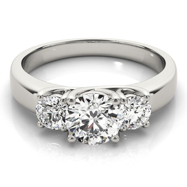 Round Diamond Three Stone Engagement Ring