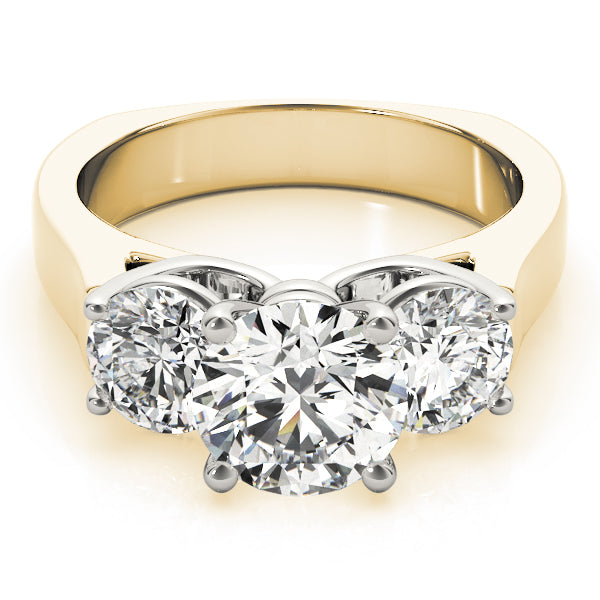14K Yellow Gold 1 CT Diamond Three-Stone Engagement Ring