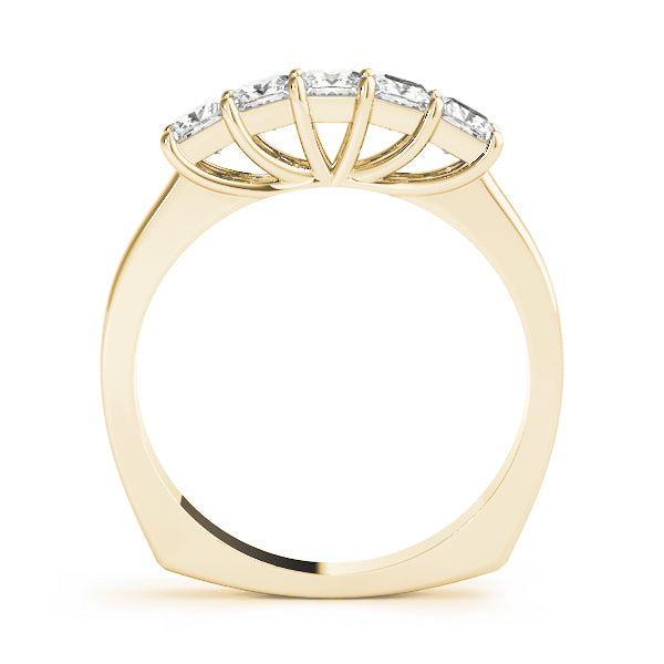 18K Yellow Gold Diamond Square Wedding Ring