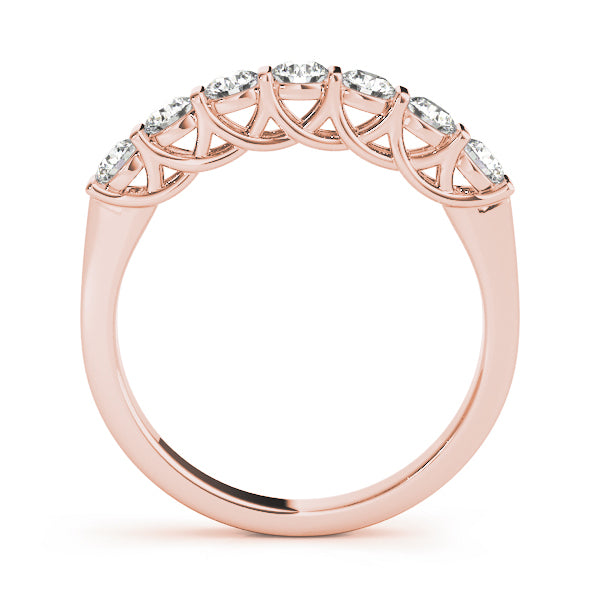 14K Rose Gold Round Diamond Wedding Ring