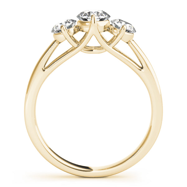 18K Yellow Gold 1/2 CT Diamond Three-Stone Engagement Ring