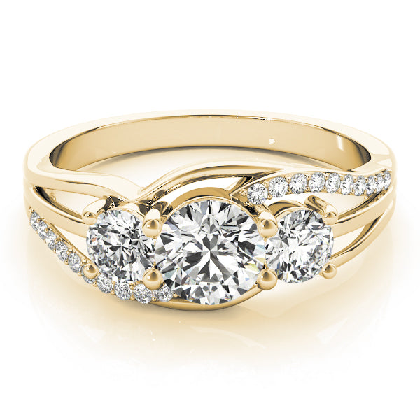 18K Yellow Gold 1 CT Round Diamond Engagement Ring