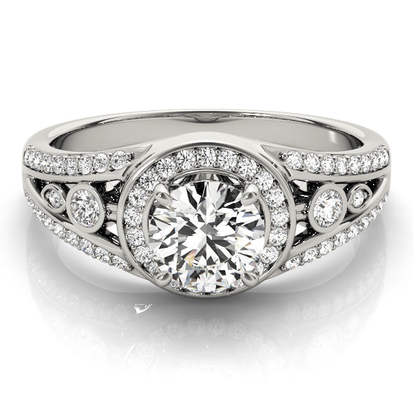 Brilliant Round Diamond Halo Engagement Ring