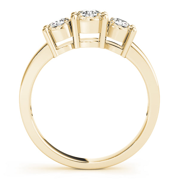 18K Yellow Gold Round Diamond Engagement Ring