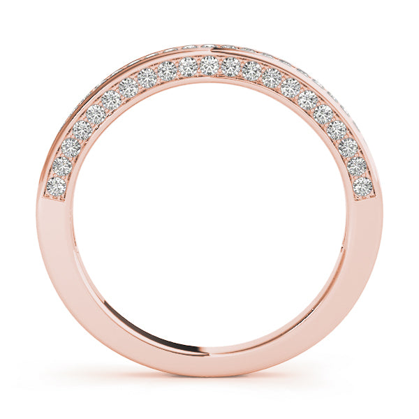 14K Rose Gold Multi-Diamond Wedding Band