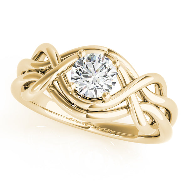 14K Yellow Gold Diamond Love Knot Ring