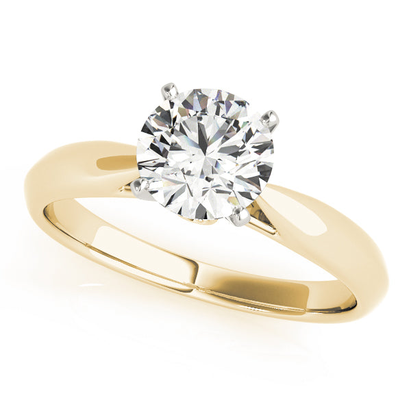 14K Yellow Gold 1 CT Round Diamond Engagement Ring