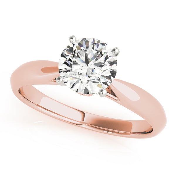 14K Rose Gold 1 ct Diamond Engagement Ring Solitaire