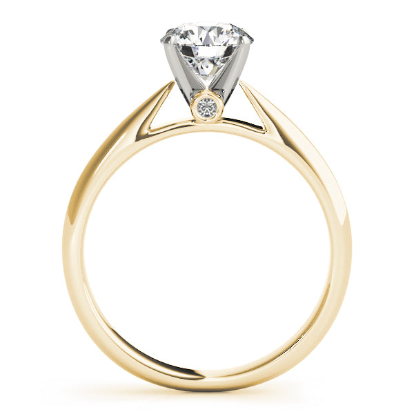 14K Yellow Gold 1 CT Round Diamond Engagement Ring