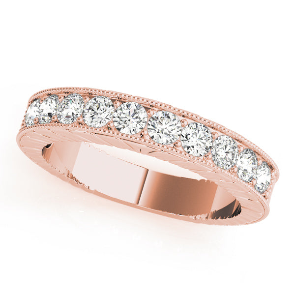 18K Rose Gold 9-Diamond Wedding Ring