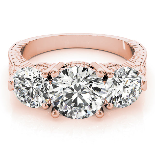 ENGAGEMENT RINGS 3 STONE ROUND