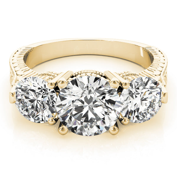 ENGAGEMENT RINGS 3 STONE ROUND