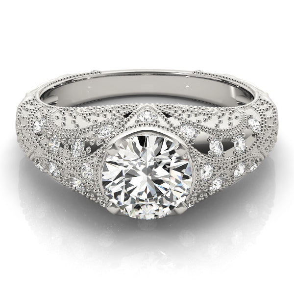 1.0 CT Round Diamond Vintage Engagement Ring