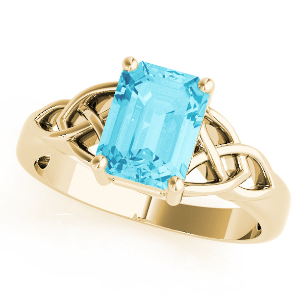 14K Yellow Gold Emerald Diamond Ring