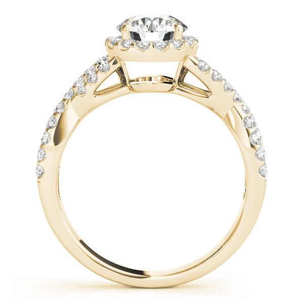 14K Yellow Gold 1 CT Diamond Halo Engagement Ring