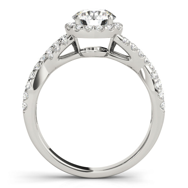 1 CT Round Diamond Halo Engagement Ring