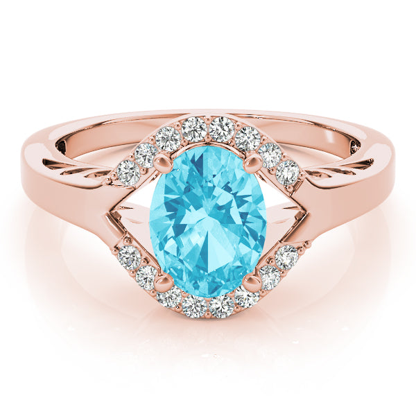 14K Rose Gold Diamond Cluster Fashion Ring