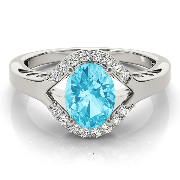 Diamond Oval Gemstone Ring