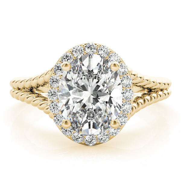 18K Yellow Gold Oval Diamond Engagement Ring