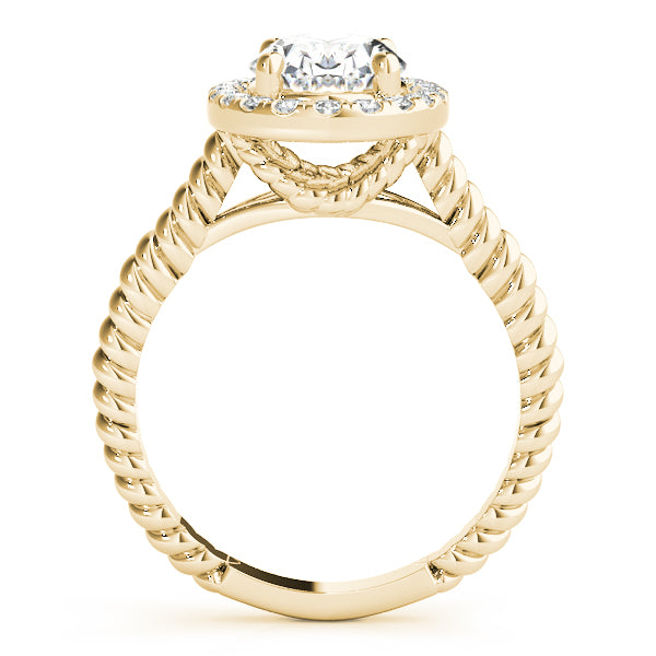 14K Yellow Gold Oval Diamond Engagement Ring with Halo