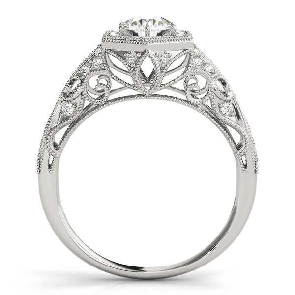 Round Diamond Halo Engagement Ring