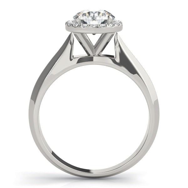 1 CT Round Diamond Halo Engagement Ring