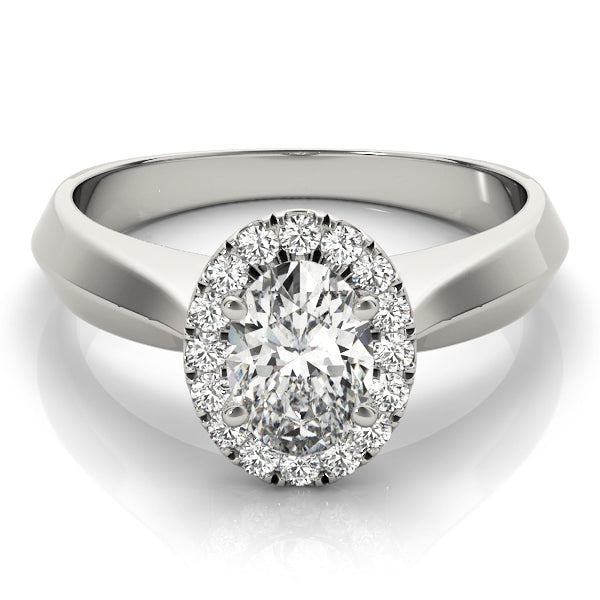 Oval Diamond Halo Engagement Ring