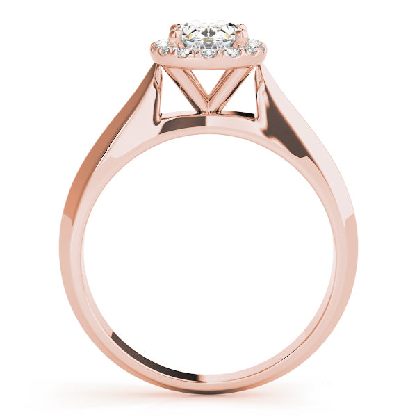 14K Rose Gold Oval Diamond Engagement Ring